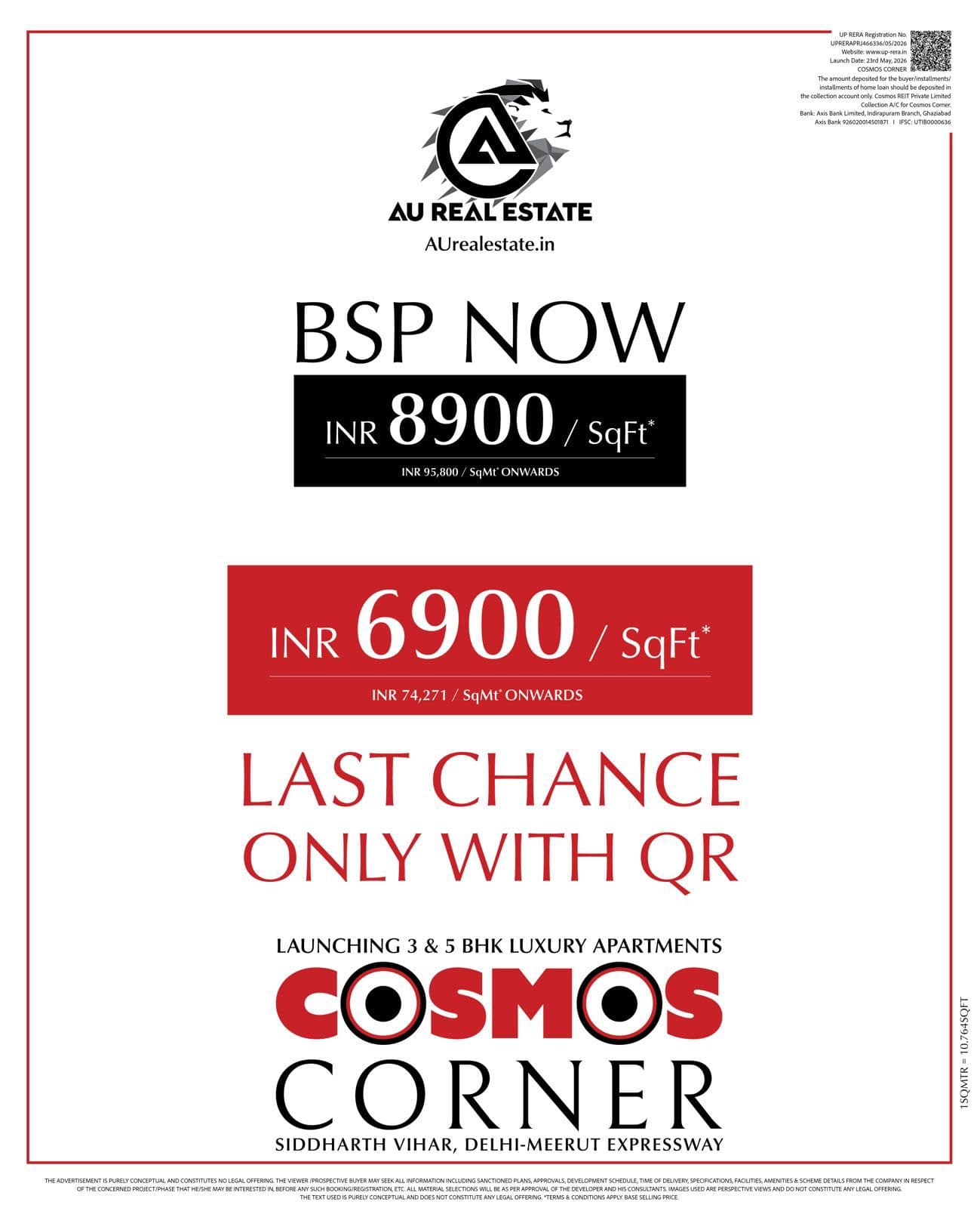 AU Cosmos Corner — 3 & 5 BHK Corner Homes in Siddharth Vihar, Ghaziabad — photo 2