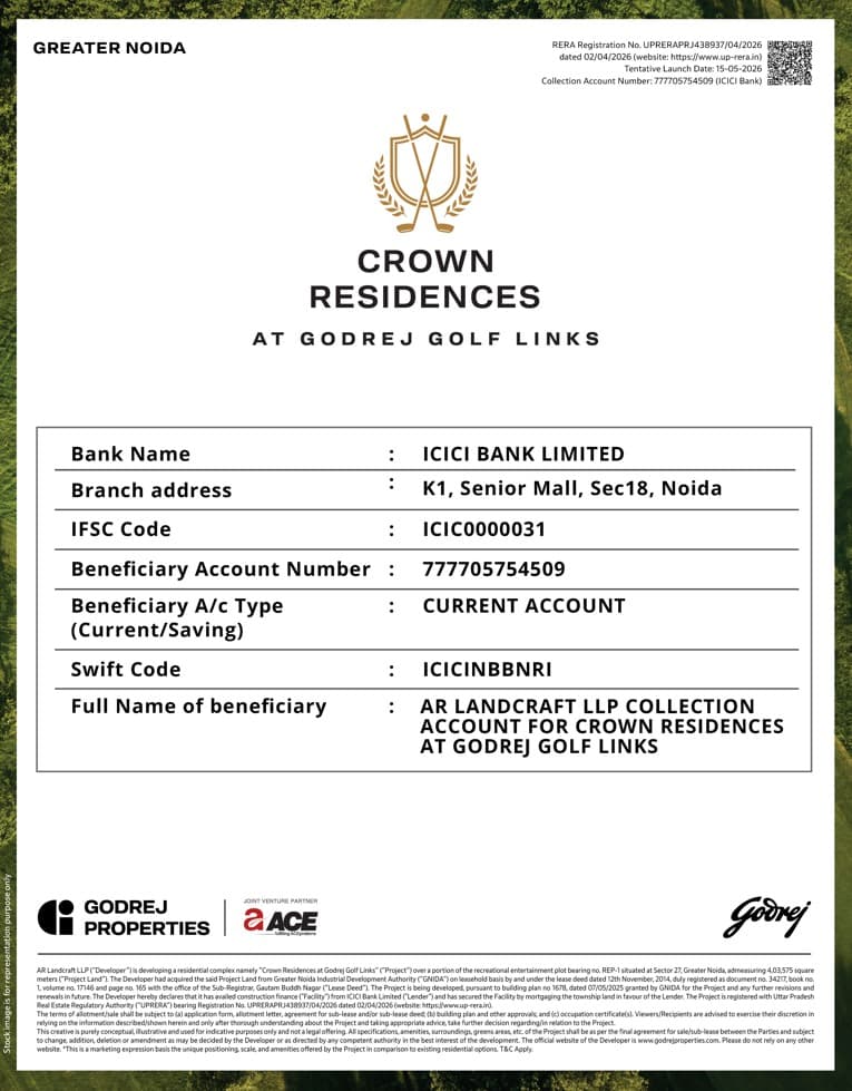 4 BHK Golf Residences — Crown Residences at Godrej Golf Links, Greater Noida — photo 1